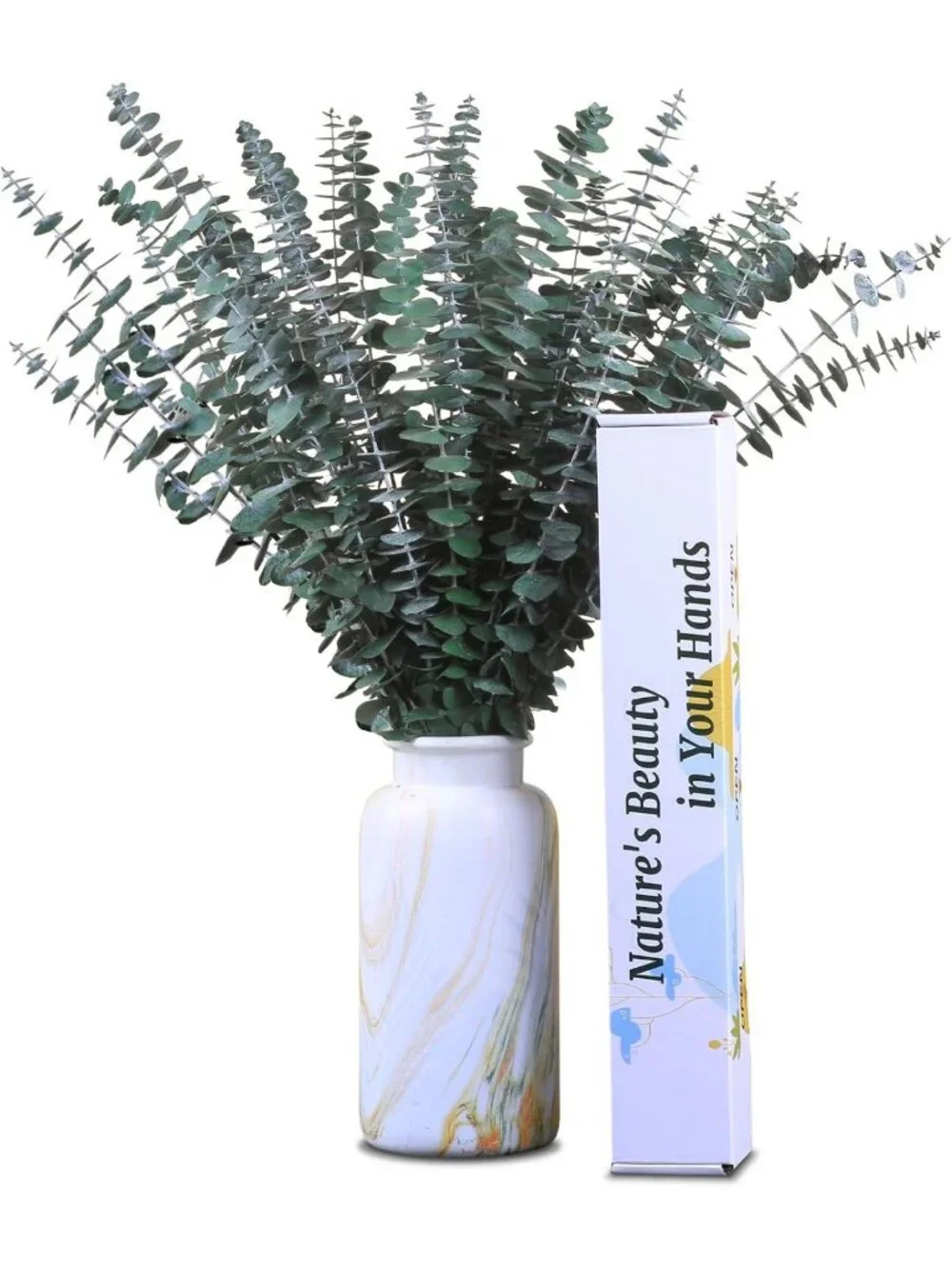 Dried Eucalyptus Stems Bundle - 30 Real 17'' Branches for Shower, Vase & Home